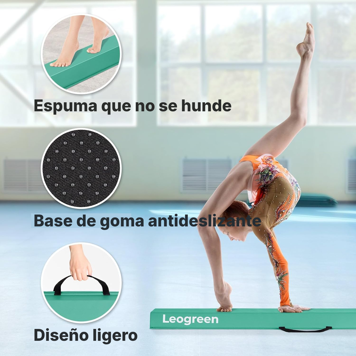 Barra de equilibrio plegable verde – 270 cm — 2