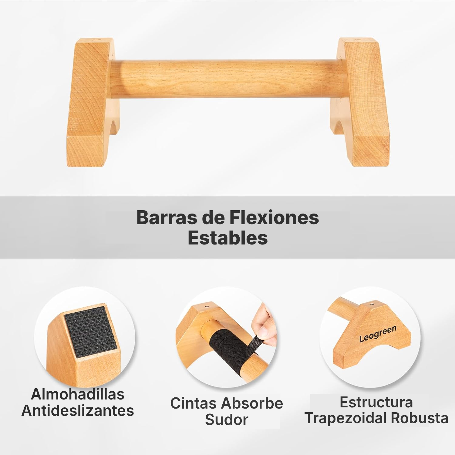 Flexiones agarre cerrado: barras de madera — 3