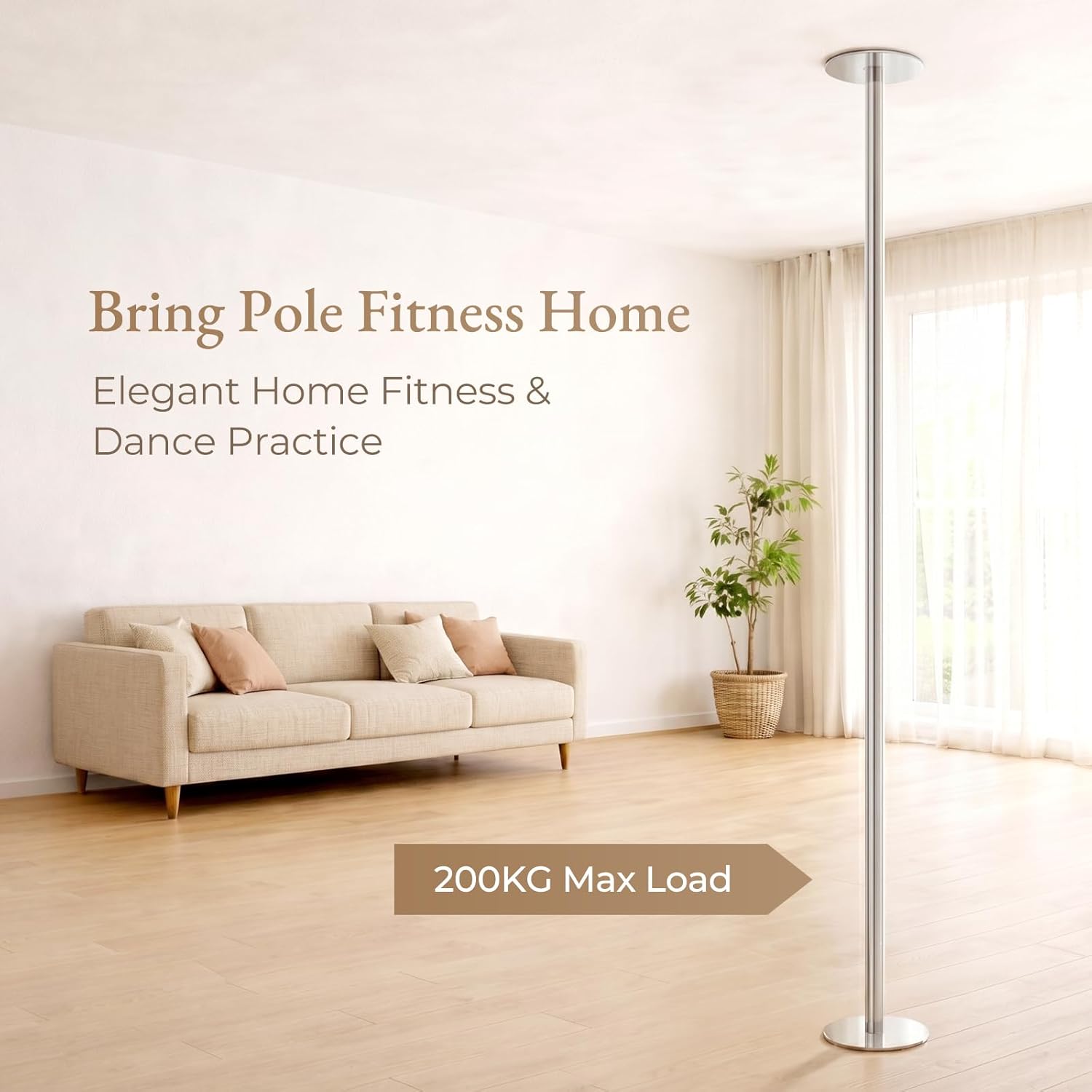 Barra pole dance estable a presión — 3