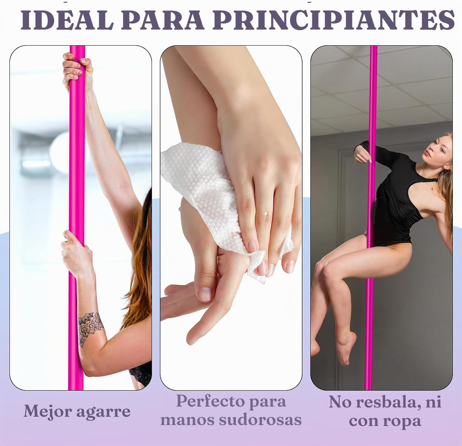 Barra poledance rosa sin taladrar el techo — 2