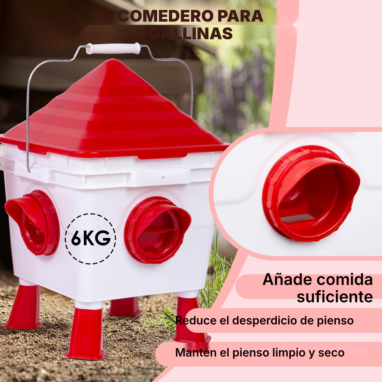 Bebederos para gallinas: comedero de 6 kg — 4