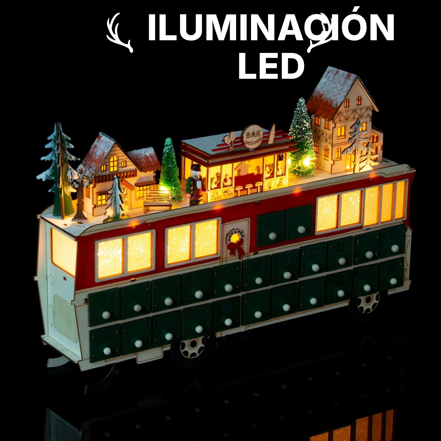 Calendario de adviento luminoso personalizable — 2