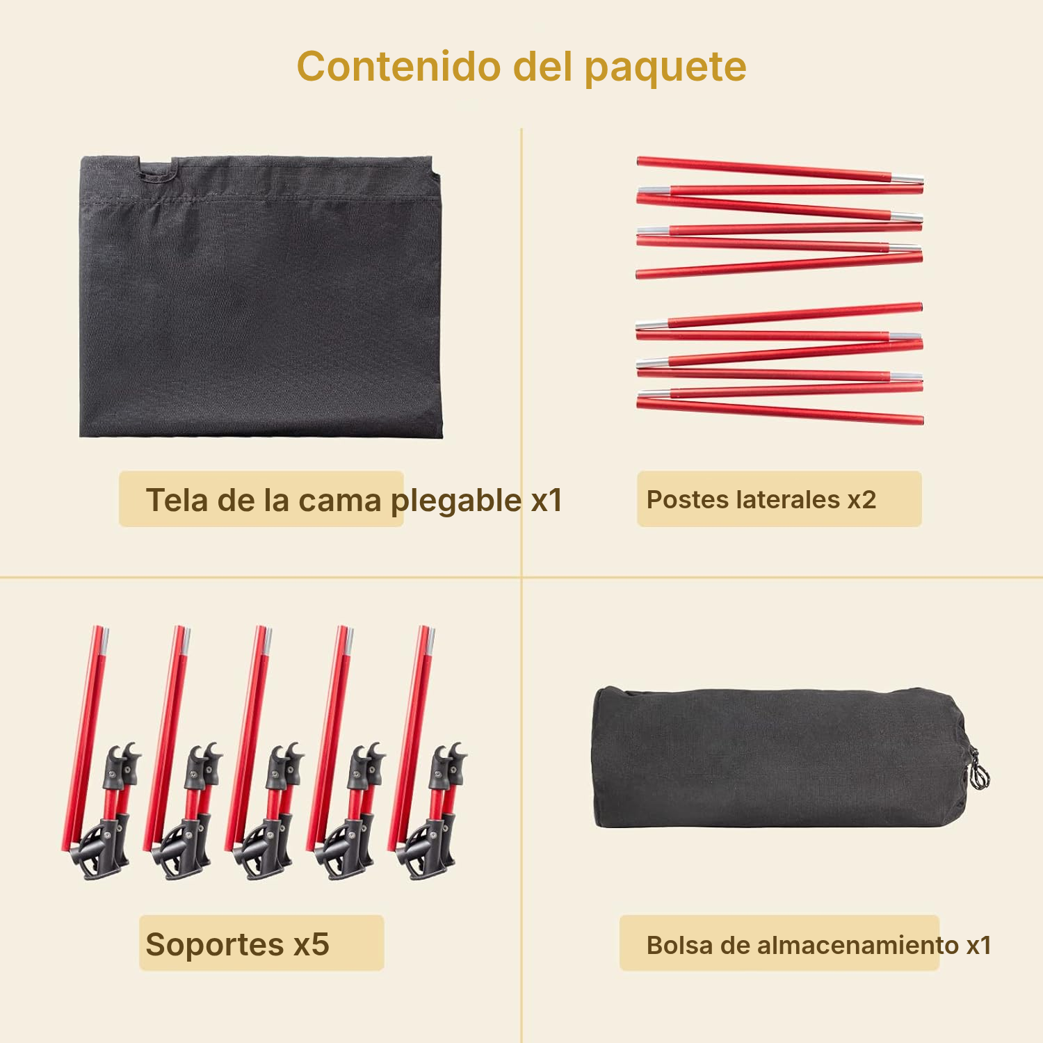 Cama plegable negra para camping — 6