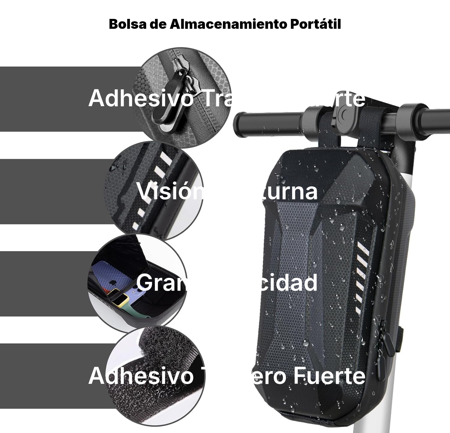 Candado bicicleta con código, 30 cm, sin llave — 4