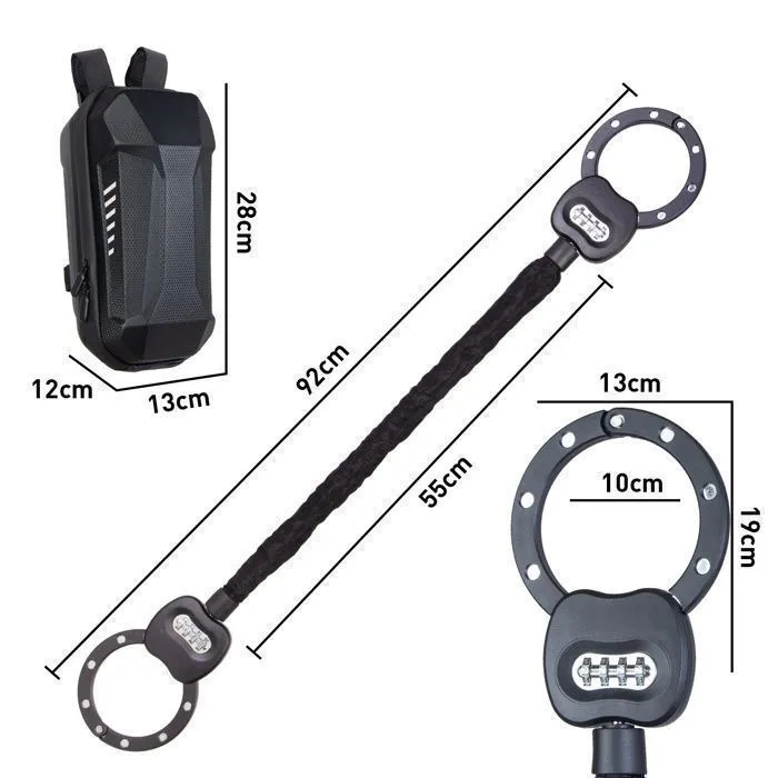 Candado bici: dos grilletes y cadena circular — 10