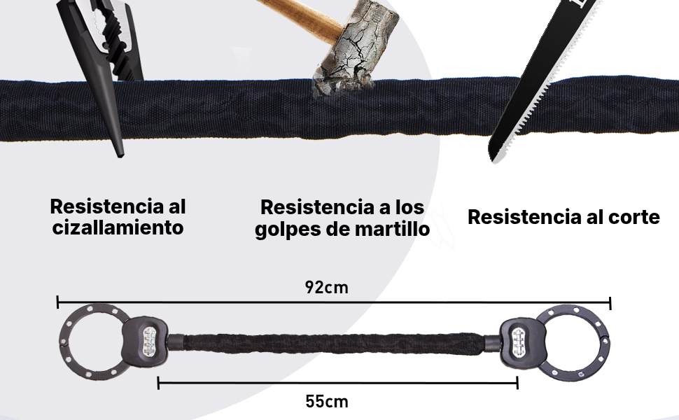 Candado bici: dos grilletes y cadena circular — 7