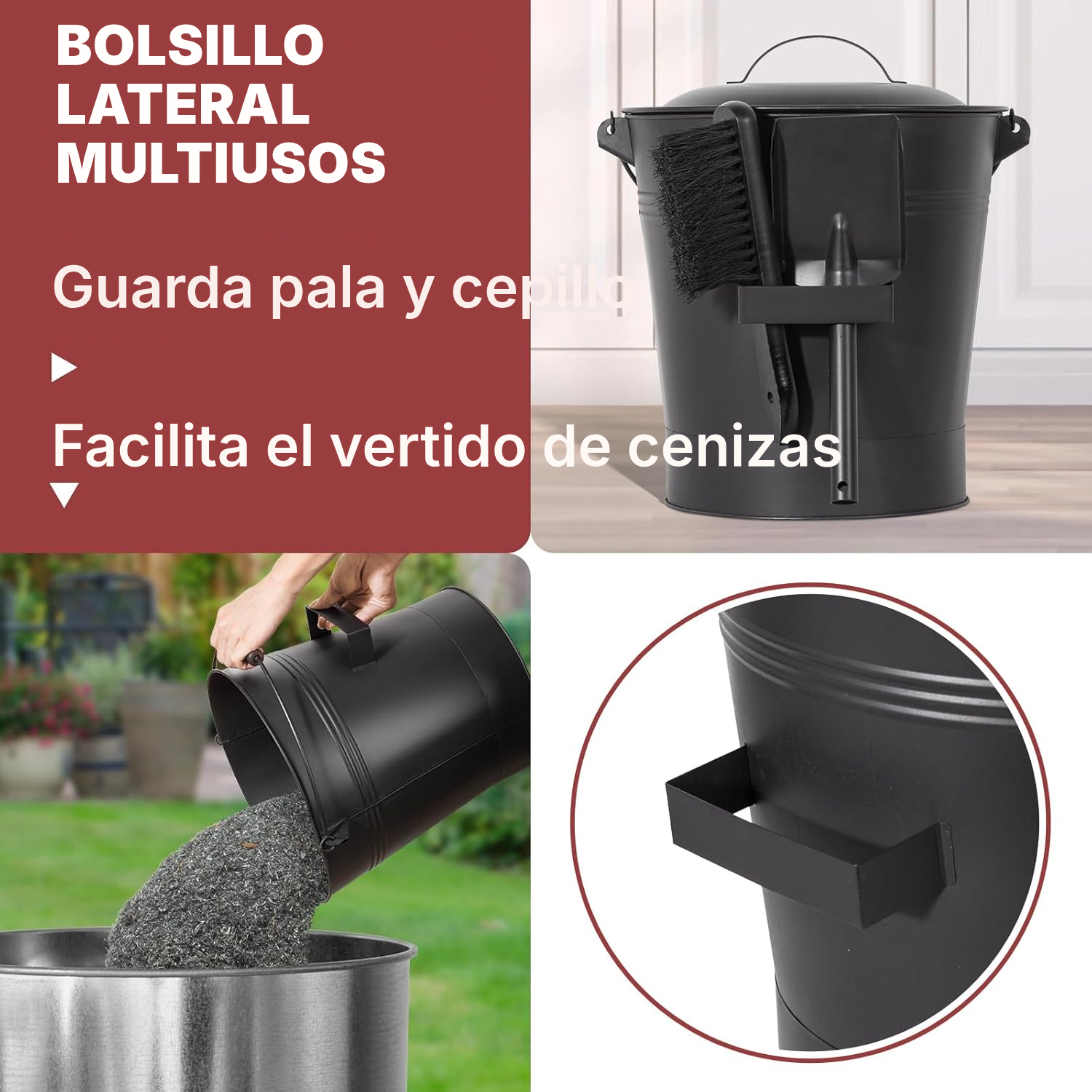 Cubo cenizas compacto para chimenea — 5