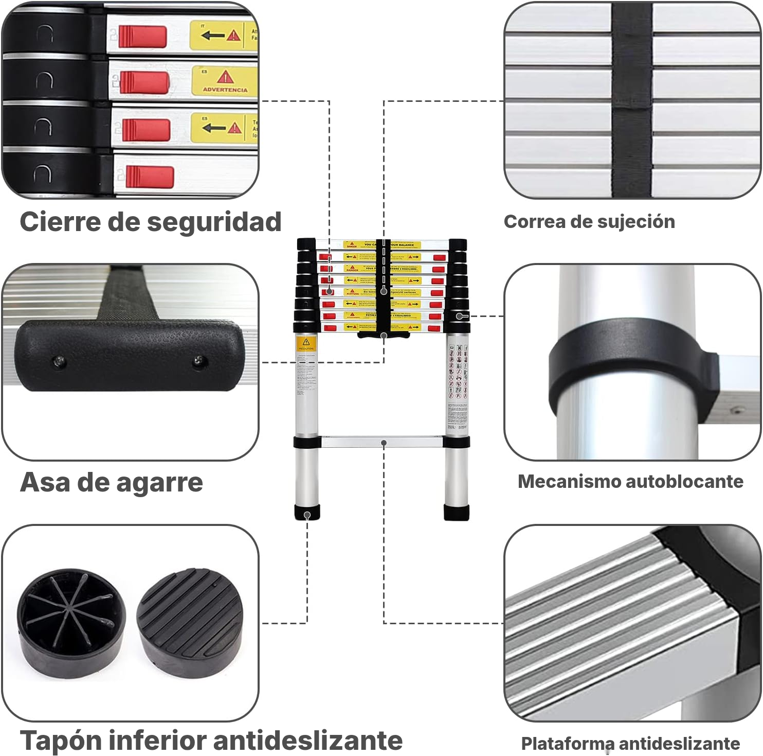 Escalera plegable telescópica 260 cm — 2
