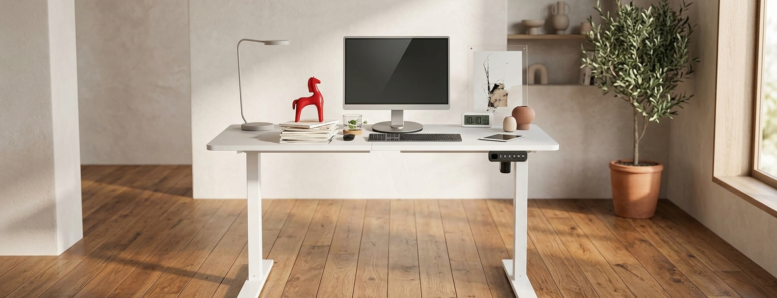 Escritorio elevable gaming blanco 70-115 cm