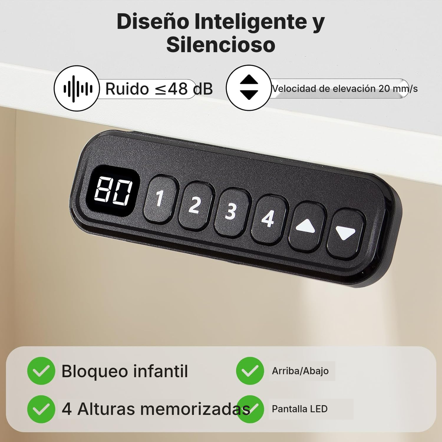 Escritorio elevable gaming blanco 70-115 cm — 4