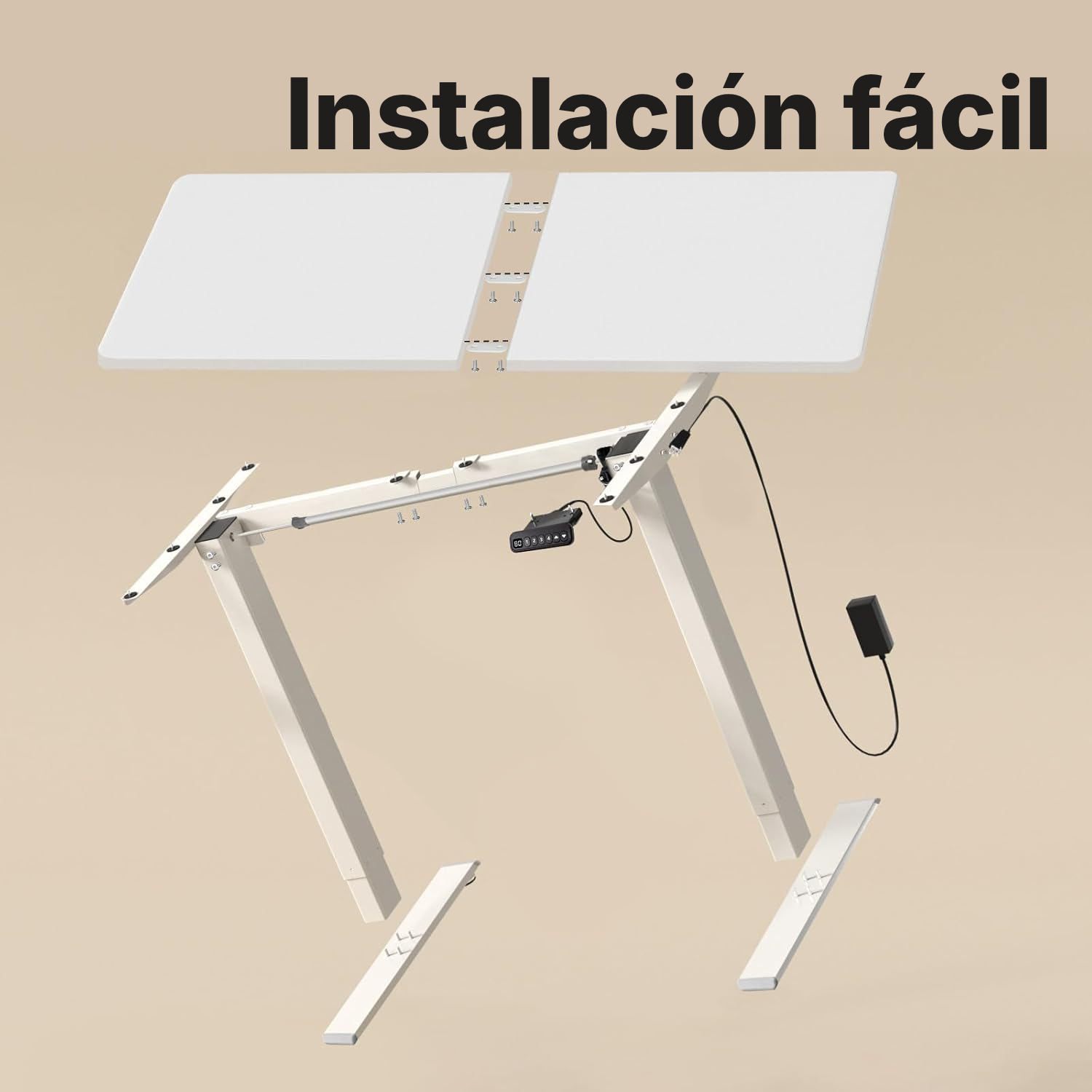 Escritorio elevable gaming blanco 70-115 cm — 6