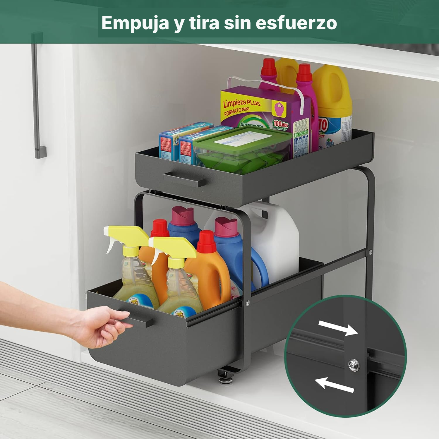 Estanteria cocina bajo fregadero negra — 3