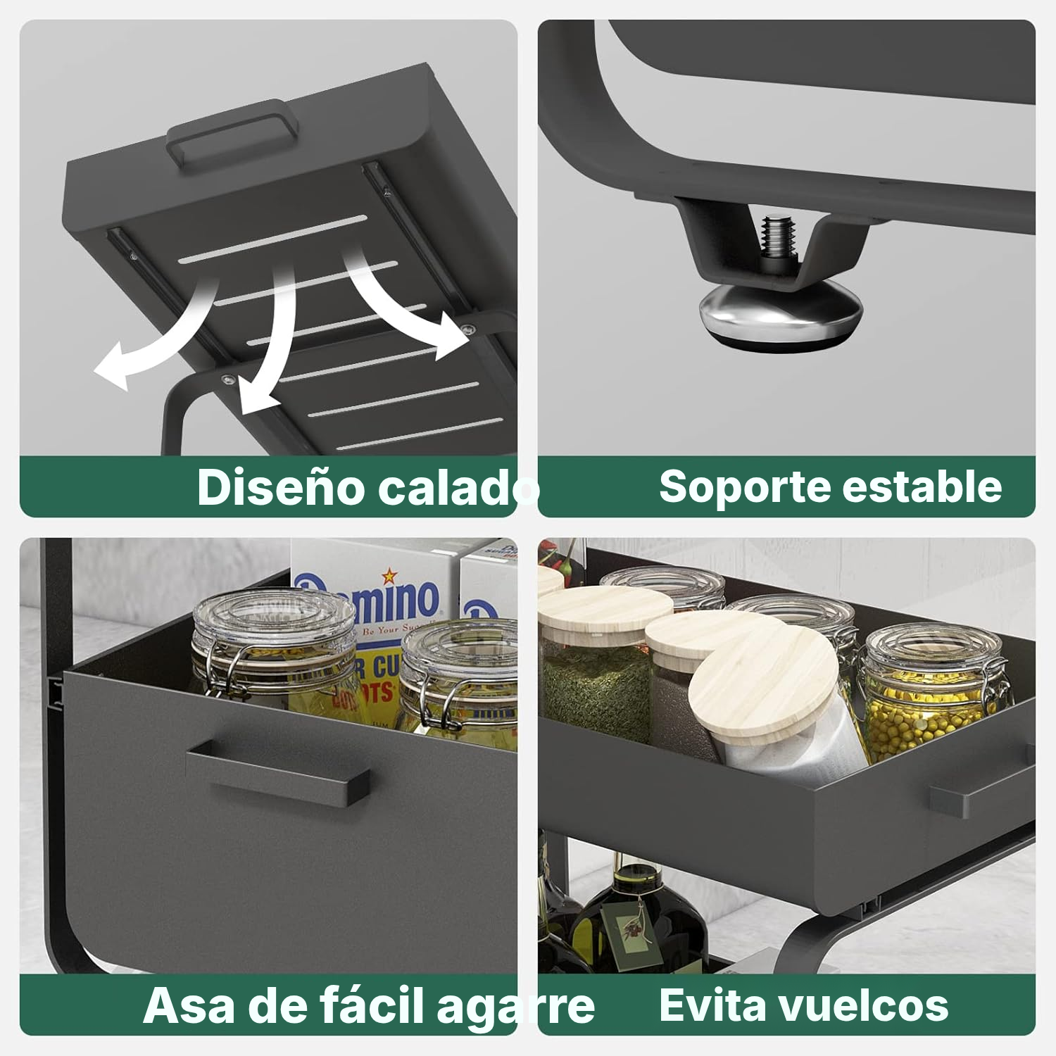Estanteria cocina bajo fregadero negra — 4