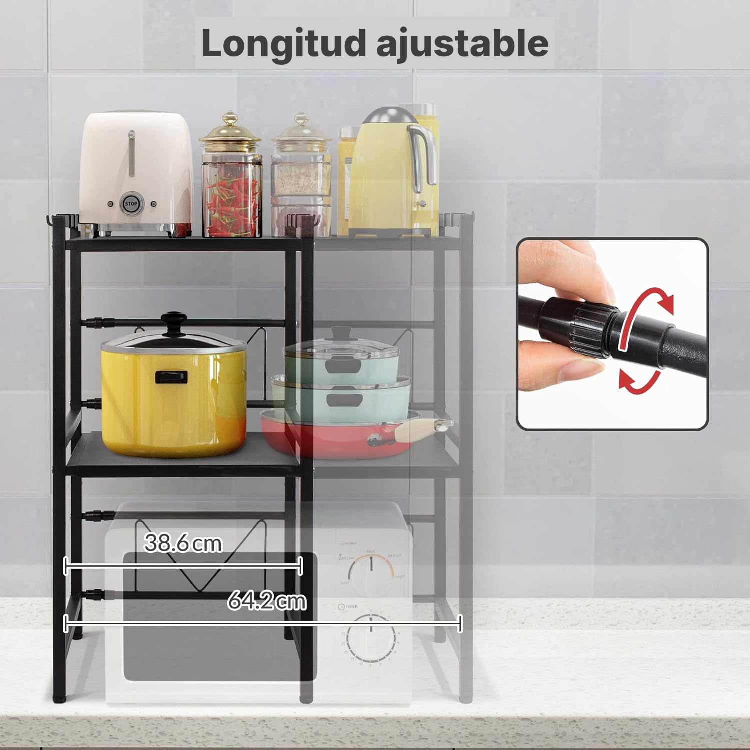 Estantería cocina extensible negra — 2