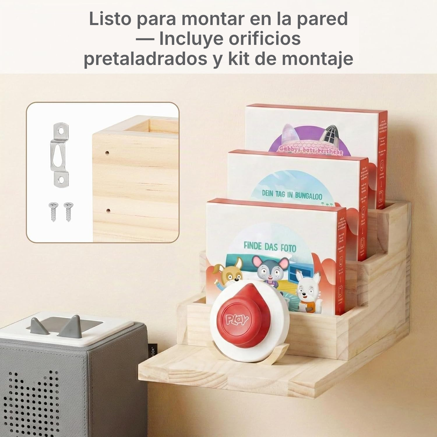 Estanteria Tonieplay de madera, 4 niveles — 5