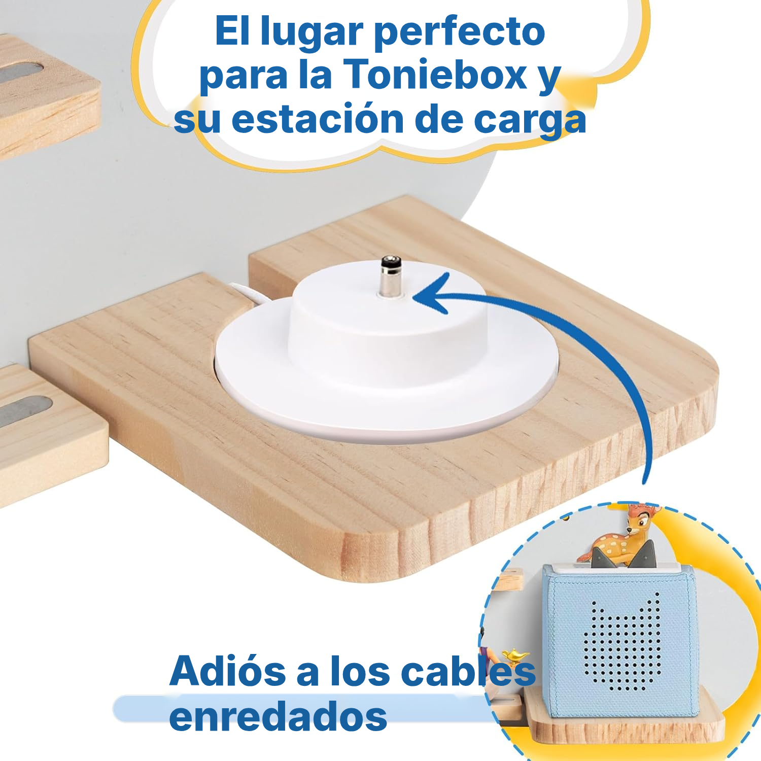 Estantería magnética LED para Toniebox/Tonies – nube gris, 60 cm — 5