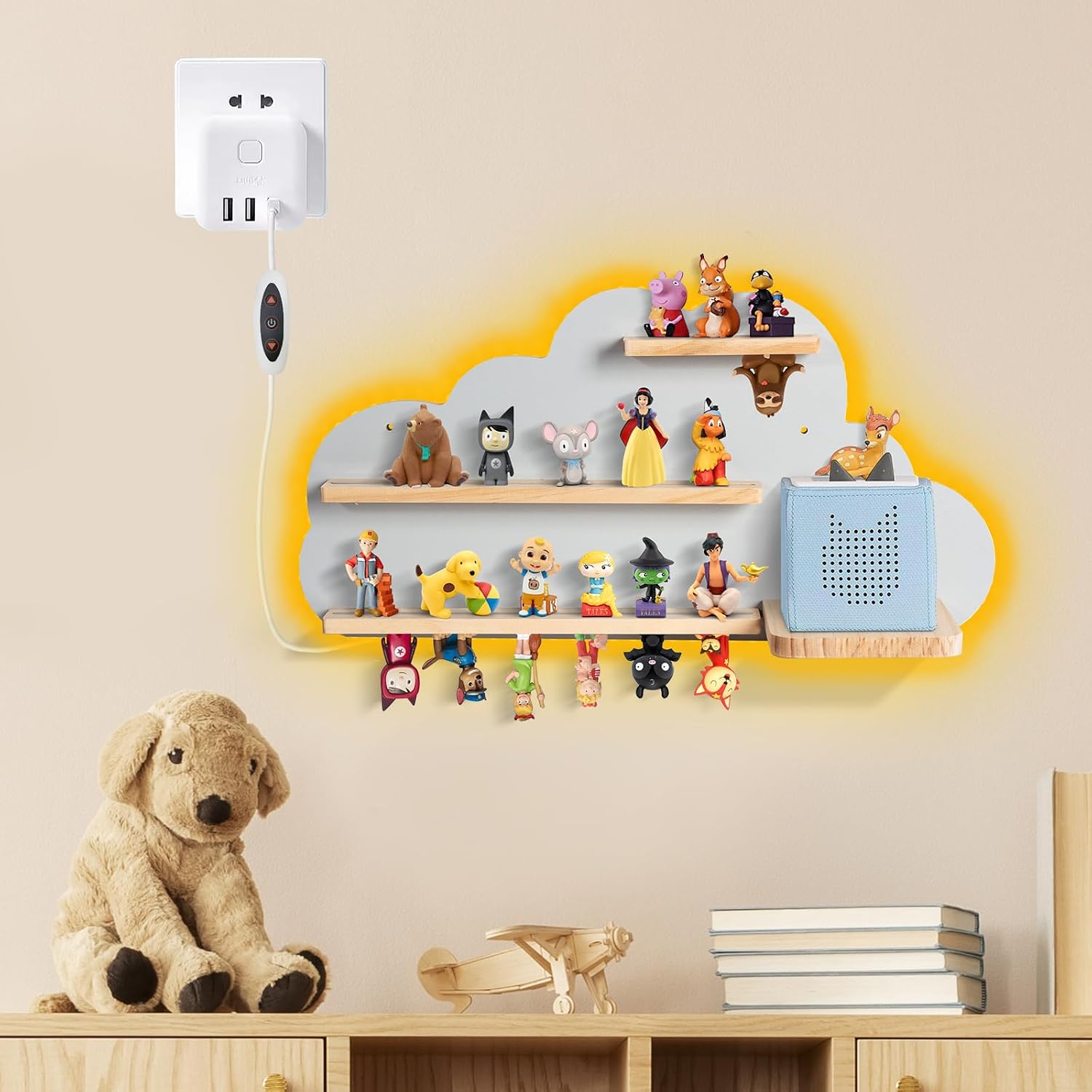 Estantería magnética LED para Toniebox/Tonies – nube gris, 60 cm — 7