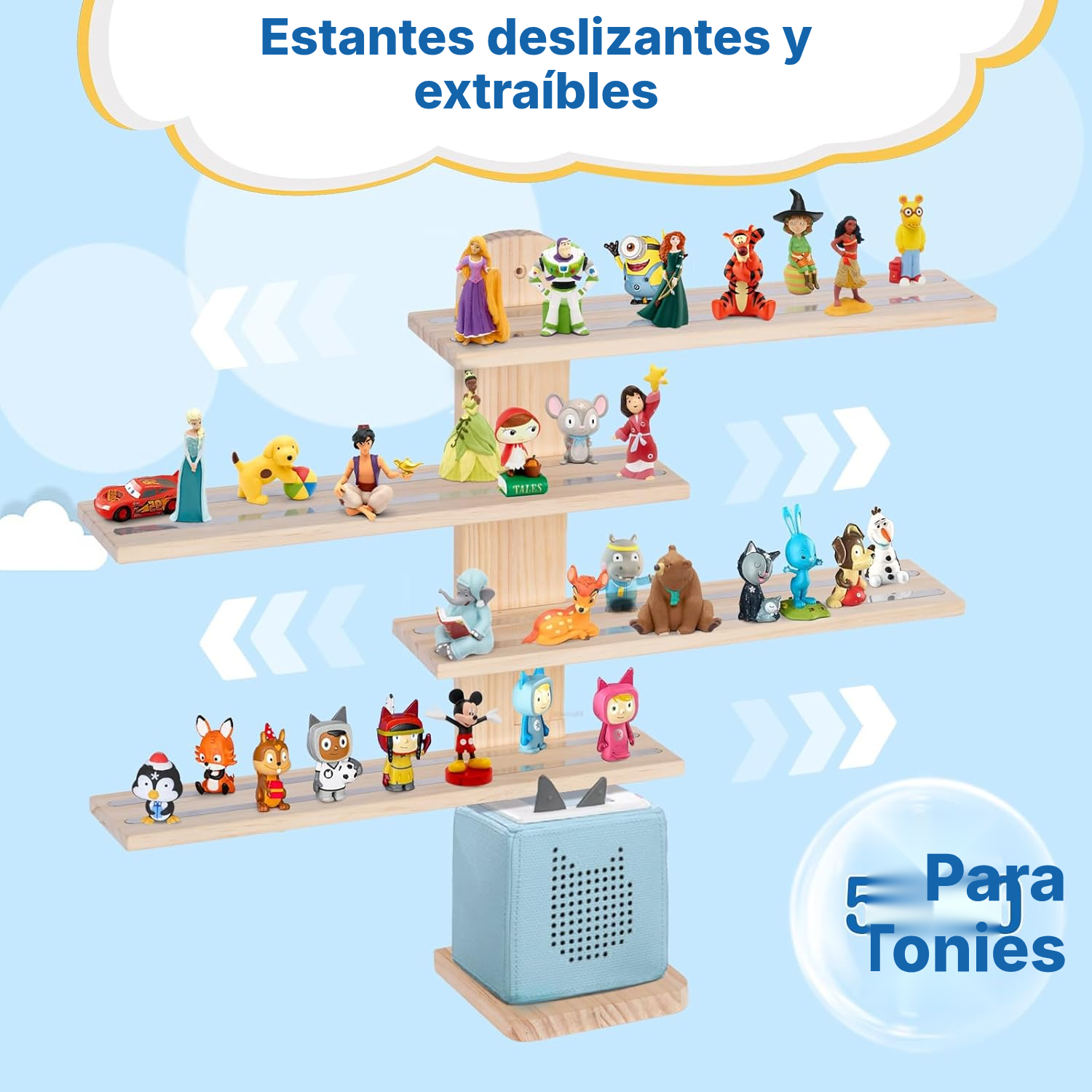 Estantería magnética para Toniebox/Tonies – vertical, 43 cm — 2