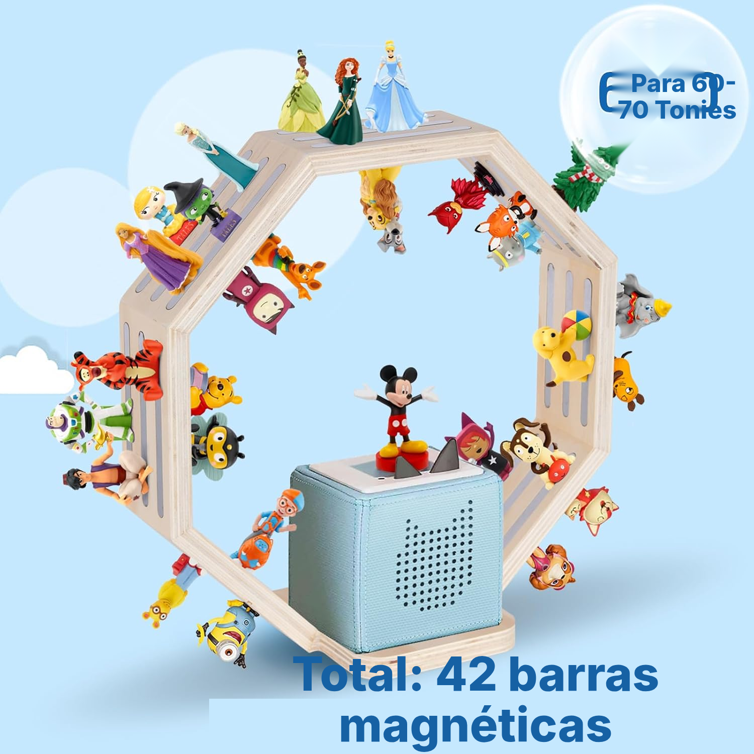 Estantería magnética para Toniebox/Tonies – octágono blanco, 35 cm — 2