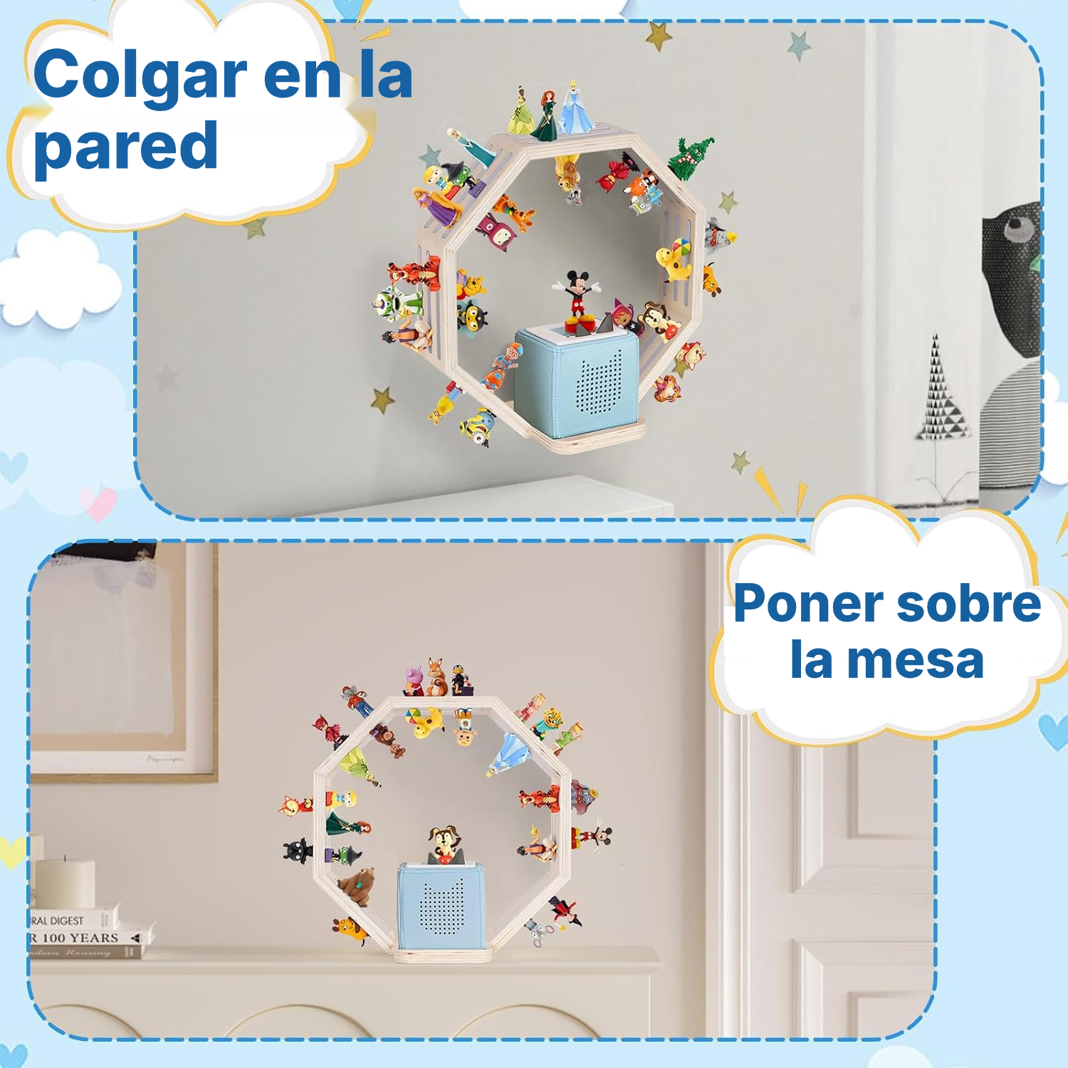Estantería magnética para Toniebox/Tonies – octágono blanco, 35 cm — 7