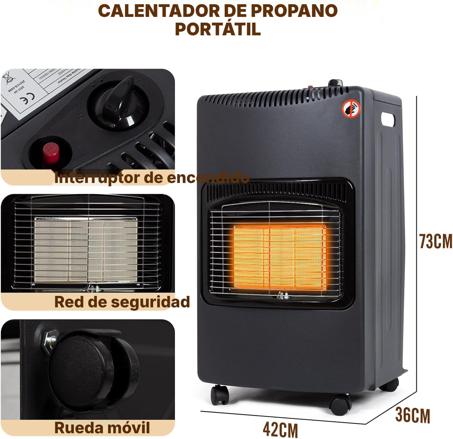 Estufa de gas móvil de 4,2 kW — 4