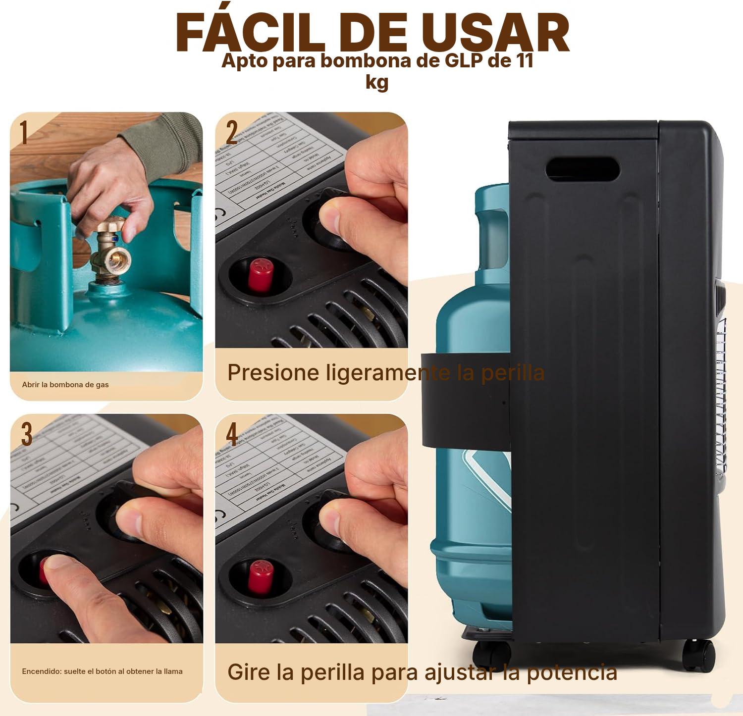 Estufa de gas móvil de 4,2 kW — 5