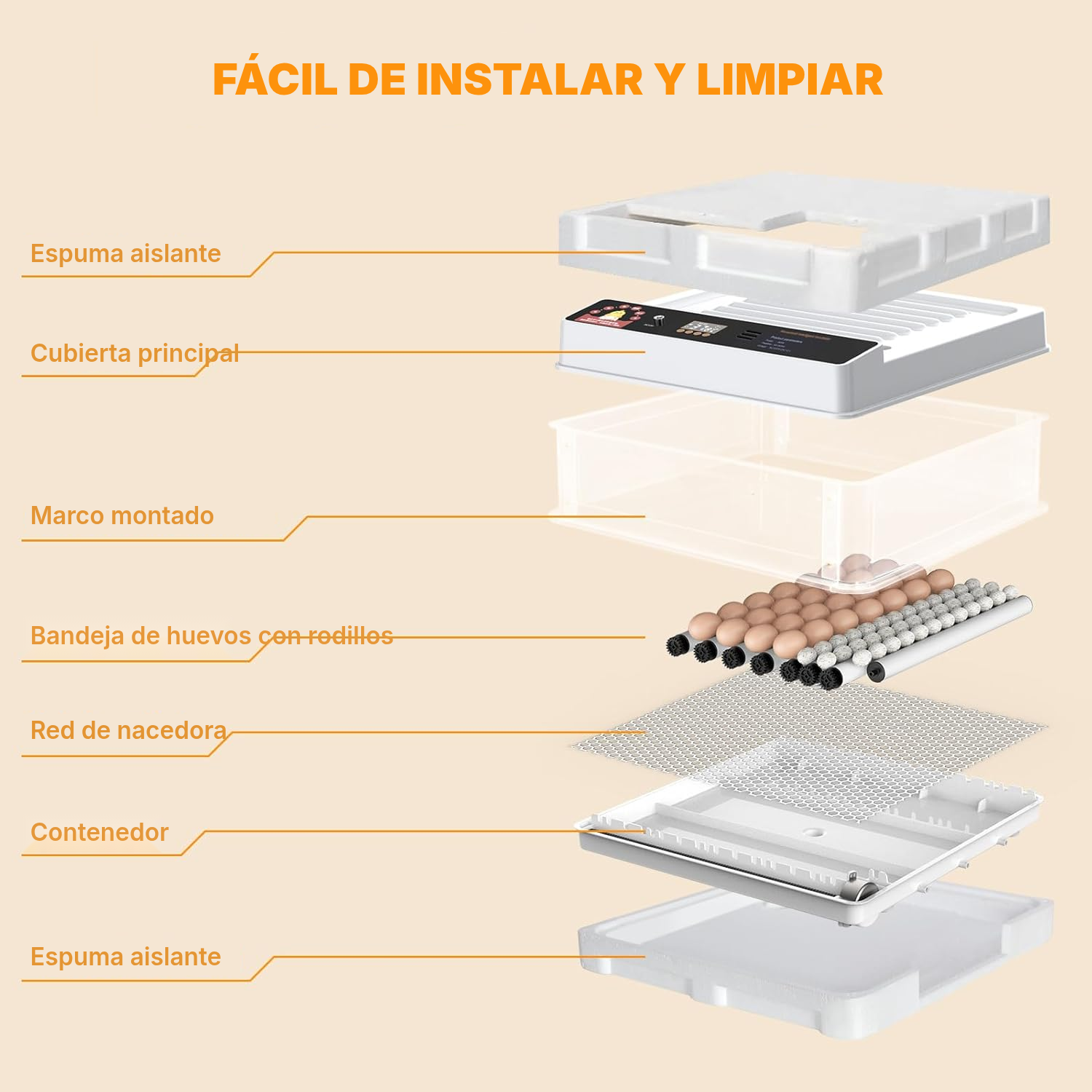 Incubadora huevos automática, 48 huevos — 6