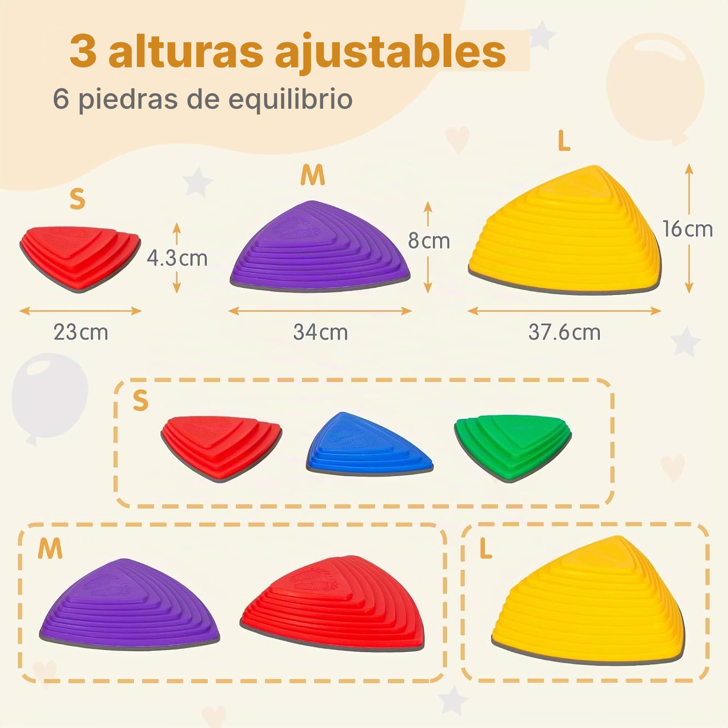 Juego de equilibrio infantil: 6 piedras — 2