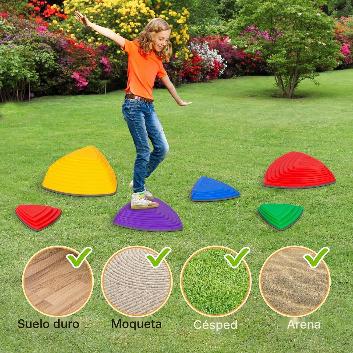 Juego de equilibrio infantil: 6 piedras — 6