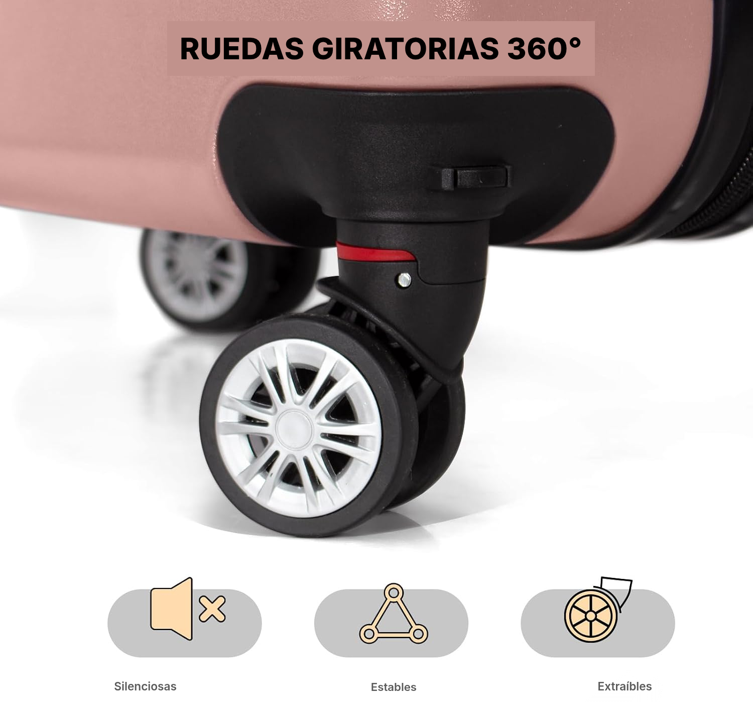 Maleta rígida mediana rosa de 67 cm, 58–66 L — 4