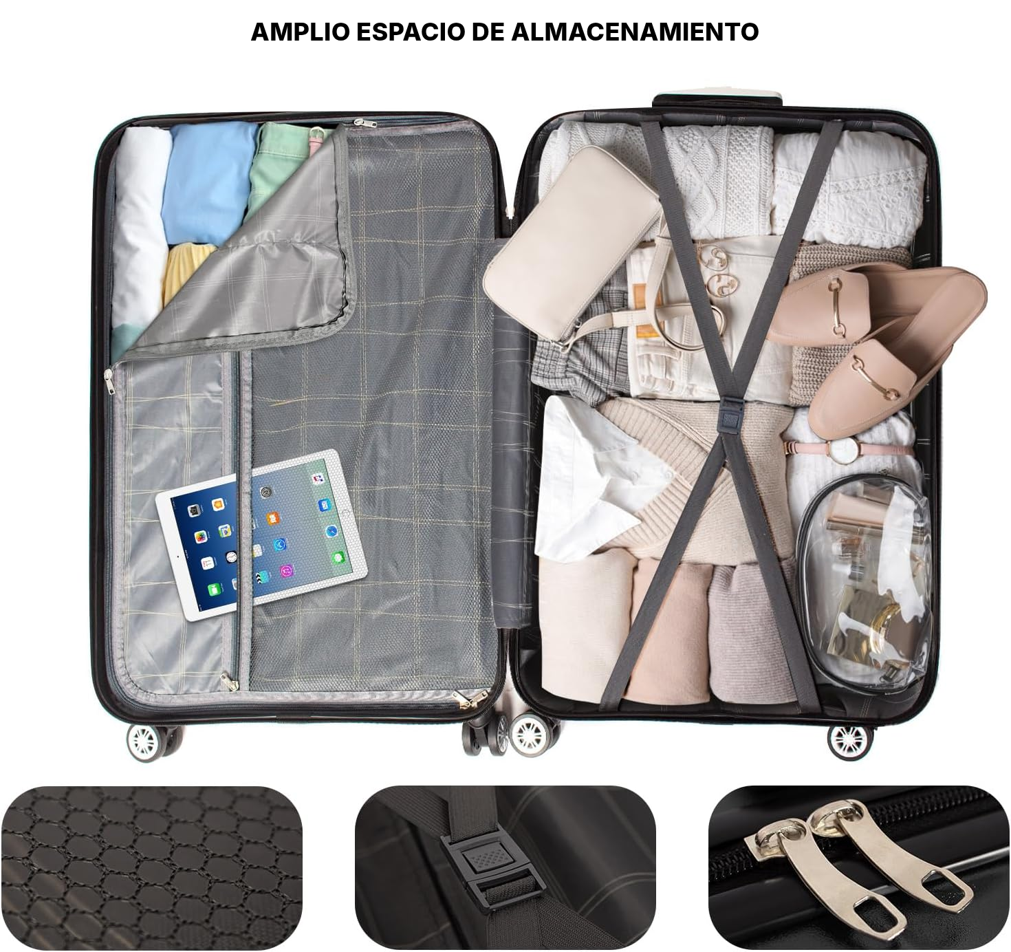 Equipaje facturado 78 cm – maleta rígida negra — 2