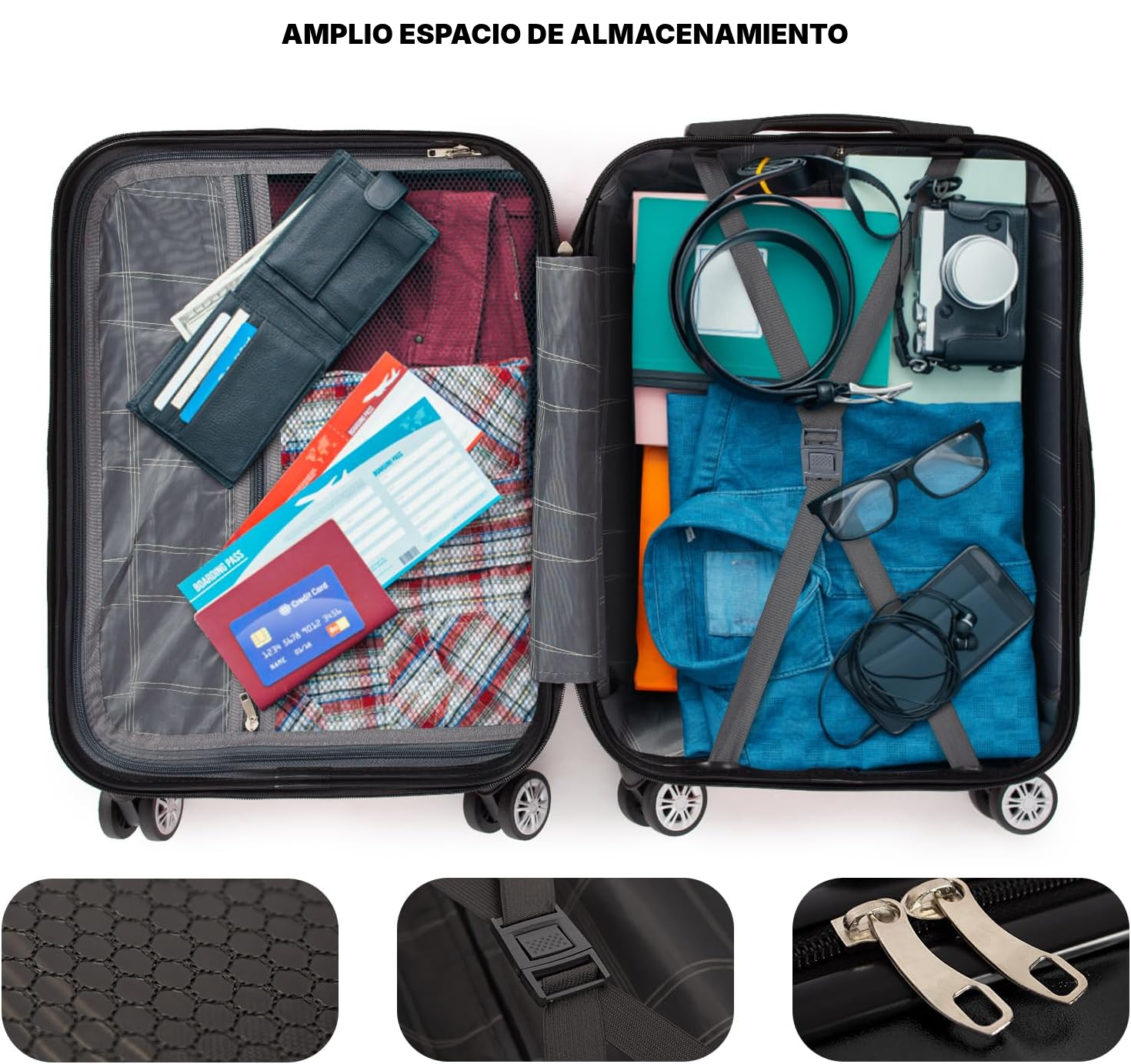 Equipaje de mano 56 cm: negro y manejable — 2