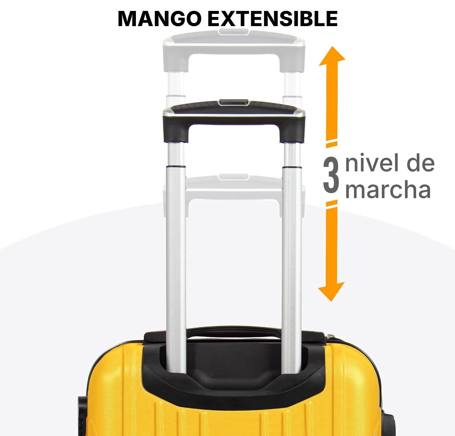 Maleta con ruedas rígida amarilla 63 × 44 × 25 cm — 6