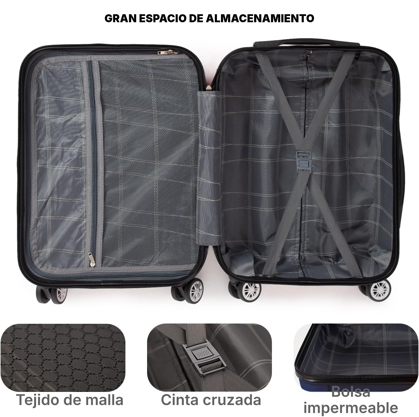 Maleta grande rígida 73 cm azul oscuro — 2