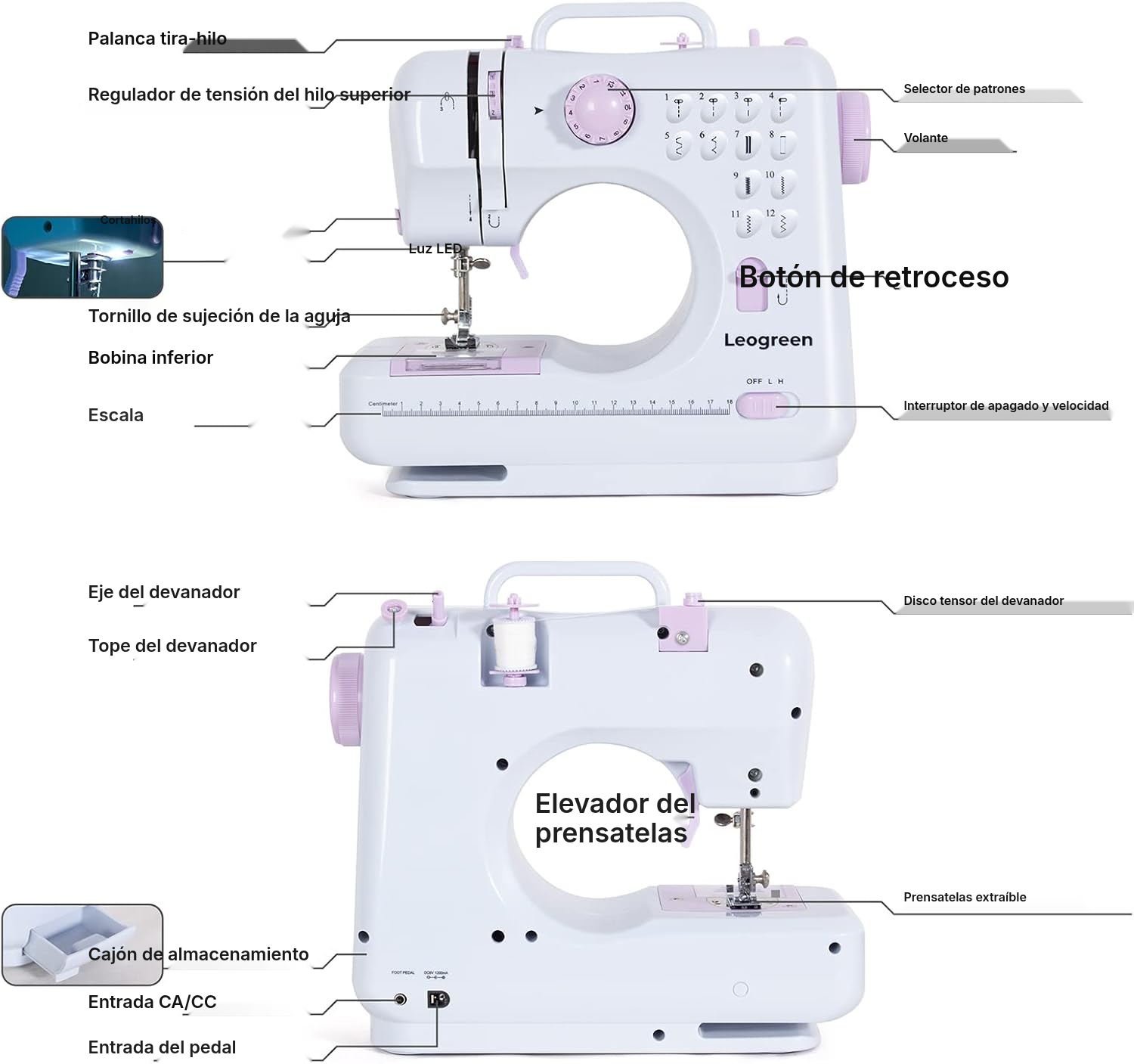 Máquina de coser portátil violeta — 6