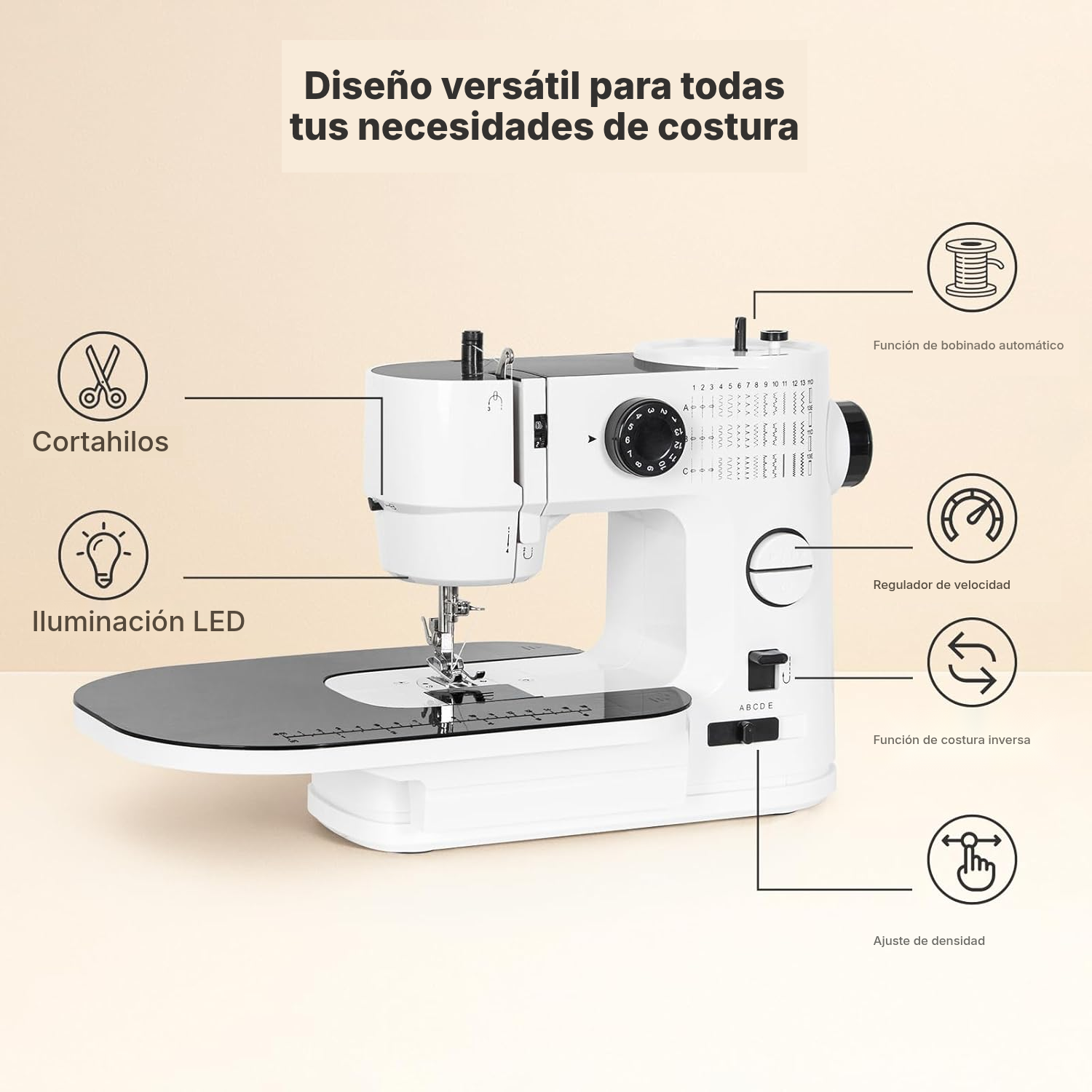 Máquina de coser portátil XL con mesa — 5
