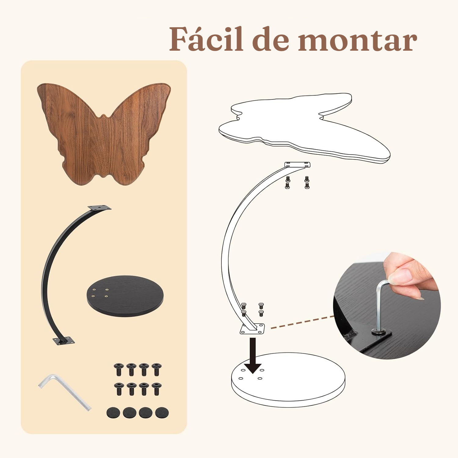 Mesa de centro auxiliar negra y compacta — 5