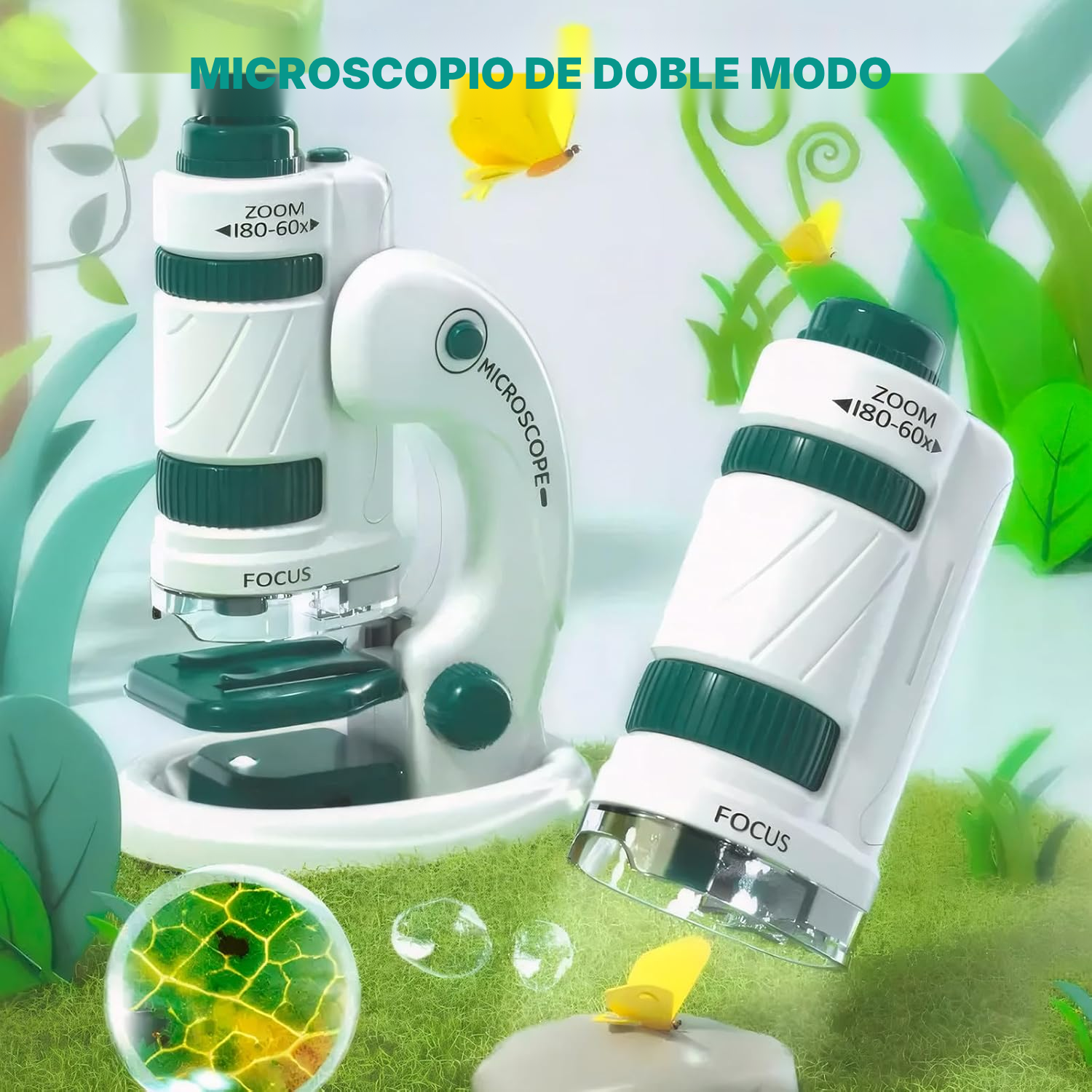 Microscopio portaobjetos educativo 60-180x — 6