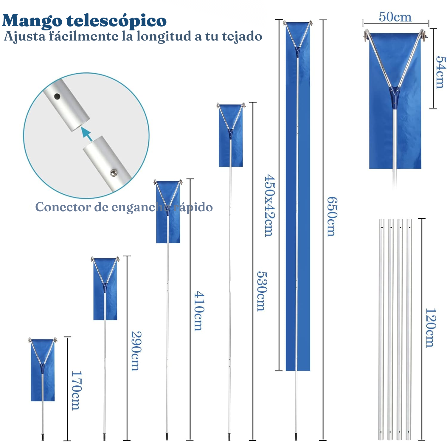 Rastrillo de nieve para techo: desde el suelo — 2