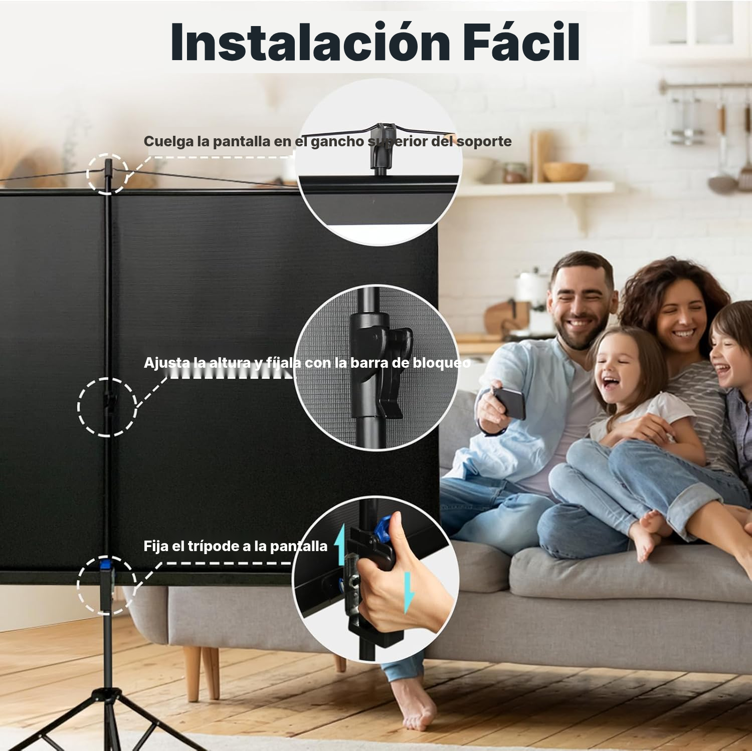 Pantalla proyector portátil – 90 cm, tamaño 181 — 2