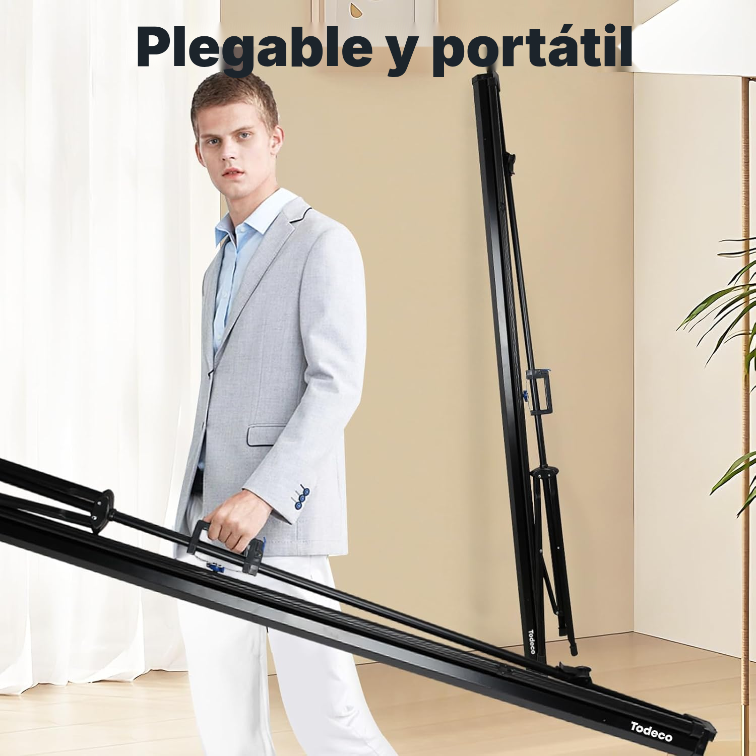 Pantalla proyector portátil – 90 cm, tamaño 181 — 6
