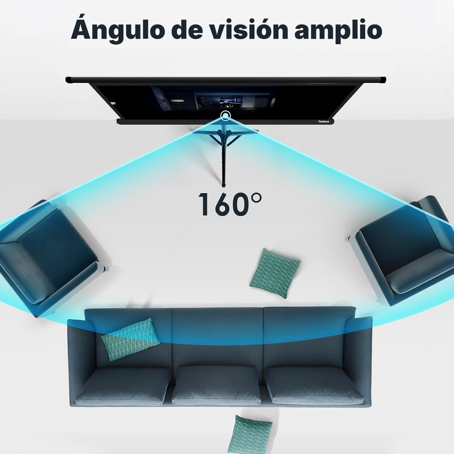 Pantalla proyector portátil – 90 cm, tamaño 181 — 7