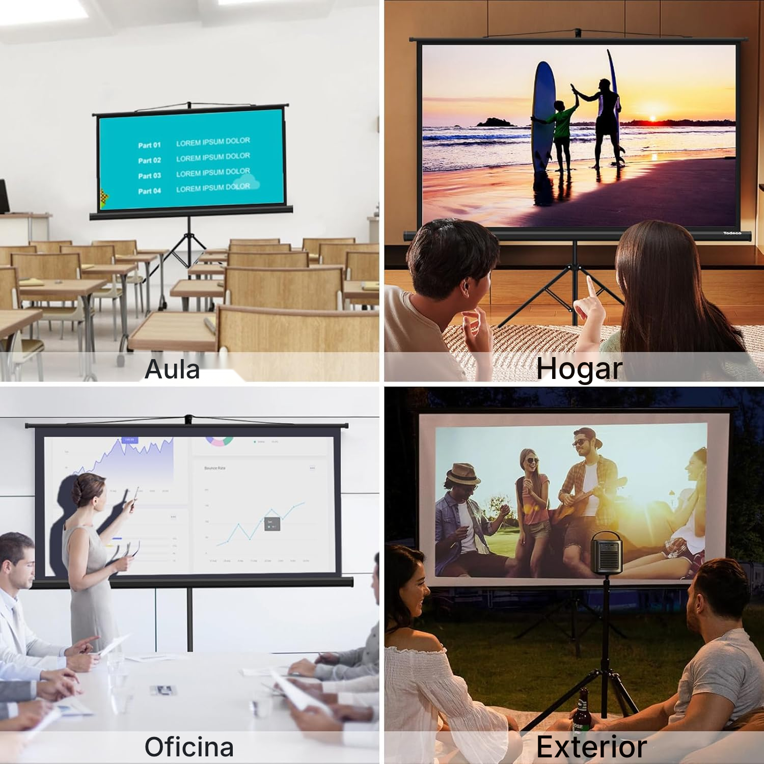 Pantalla proyector portátil – 90 cm, tamaño 181 — 3
