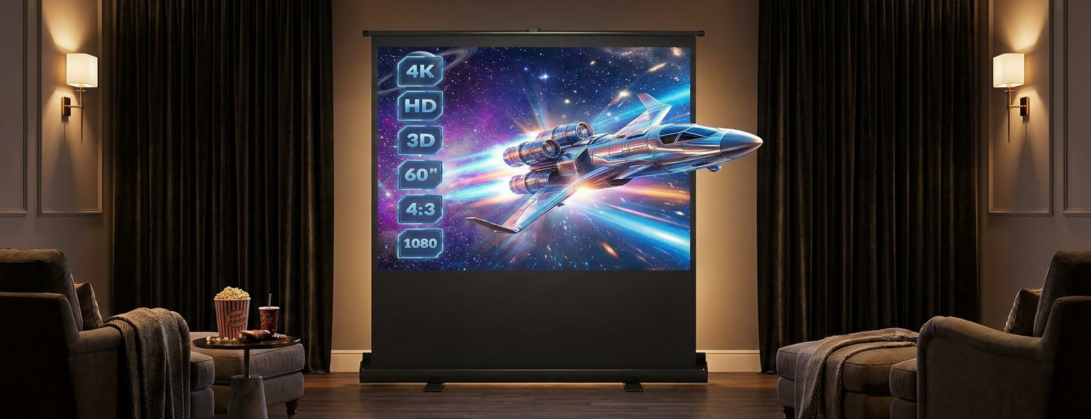 Pantalla proyector enrollable Petite – sin taladro