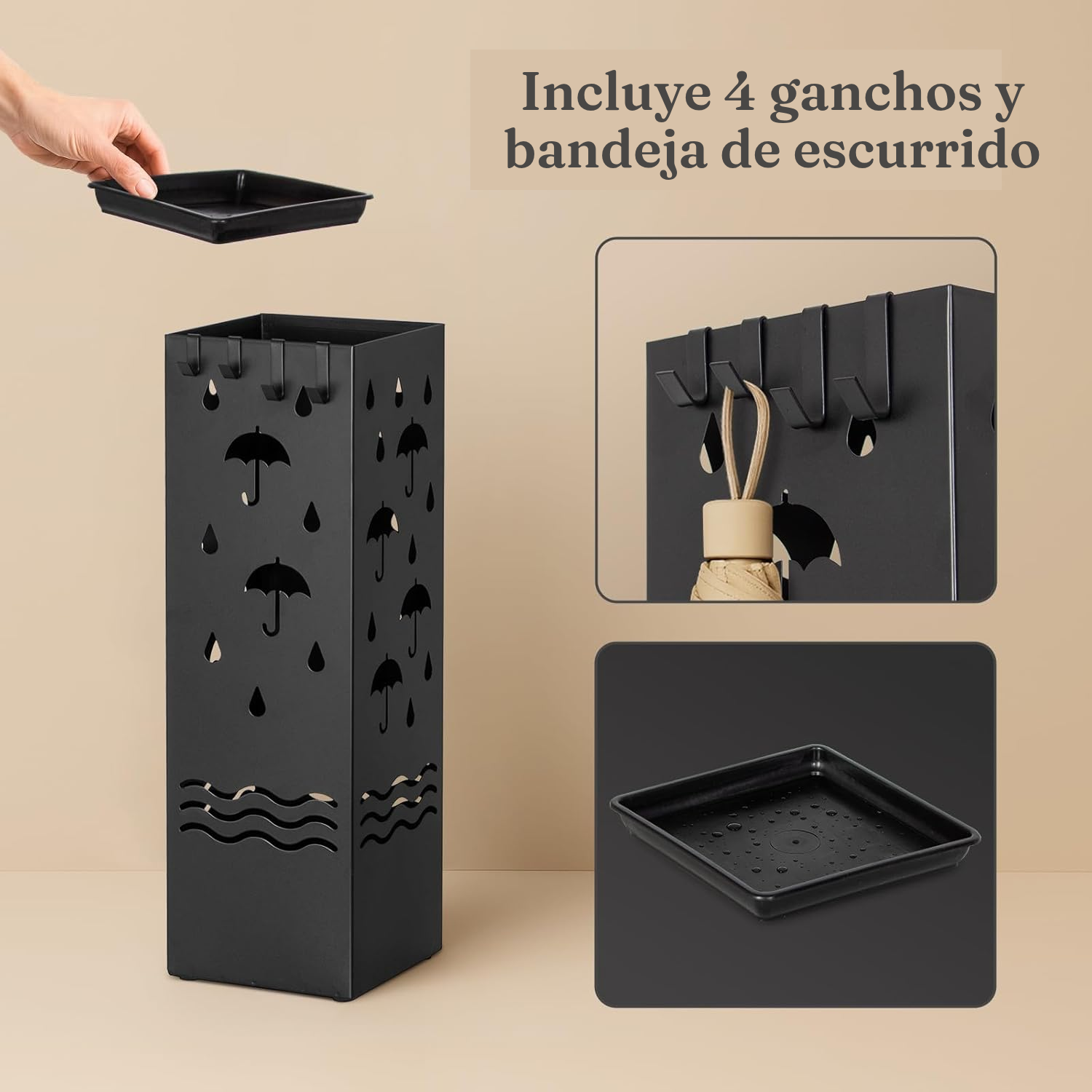 Paraguero estrecho de metal, 49 cm — 4