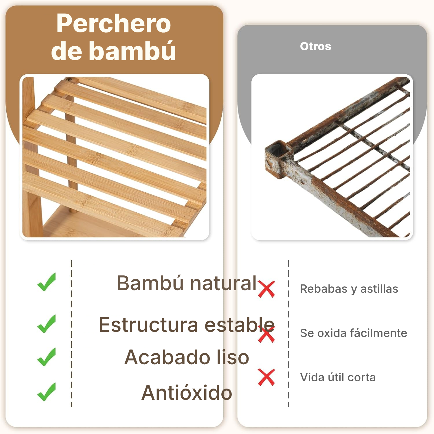 Perchero de pie de bambú para la entrada — 3