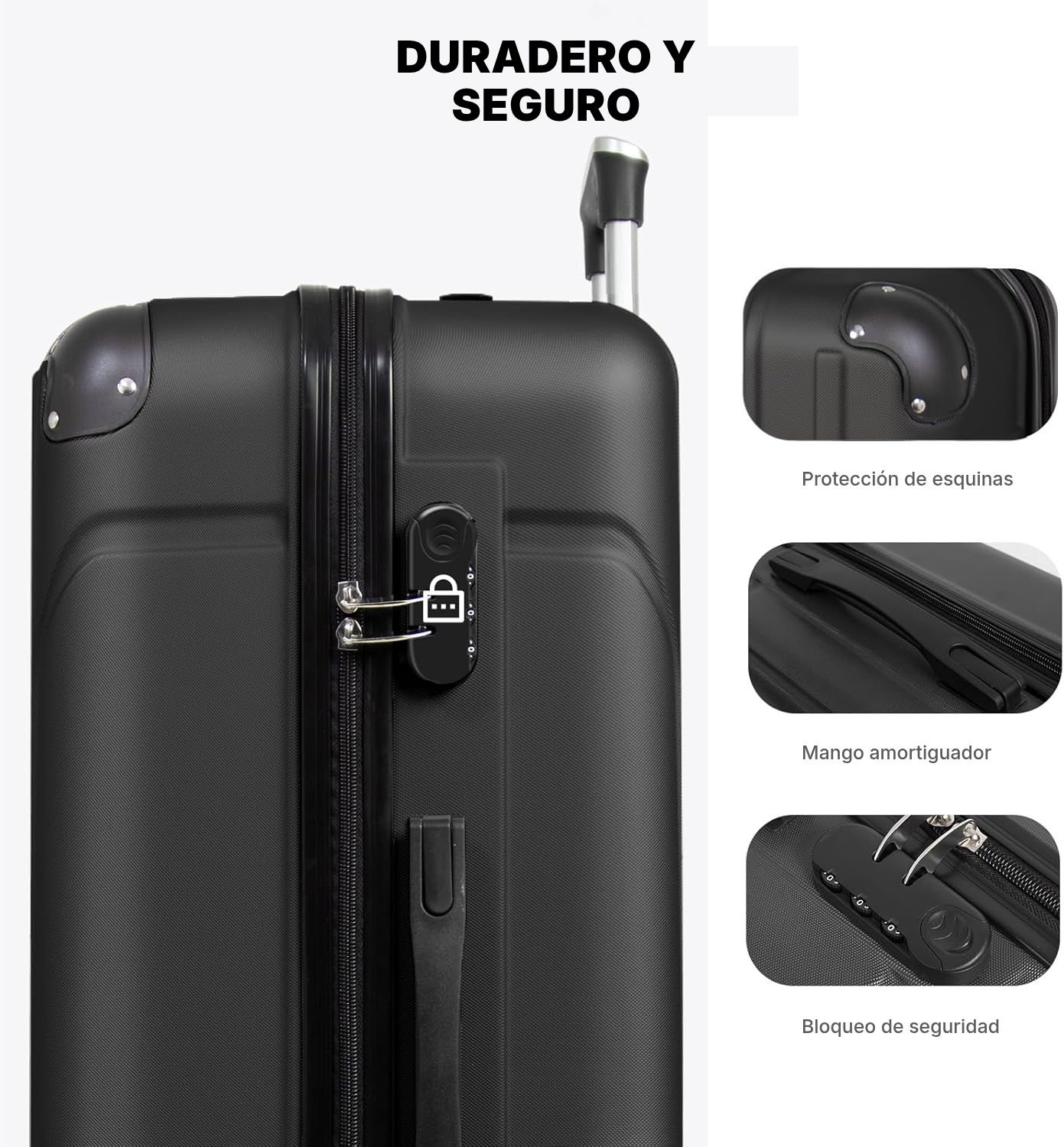 Set de 3 maletas rígidas negras — 3