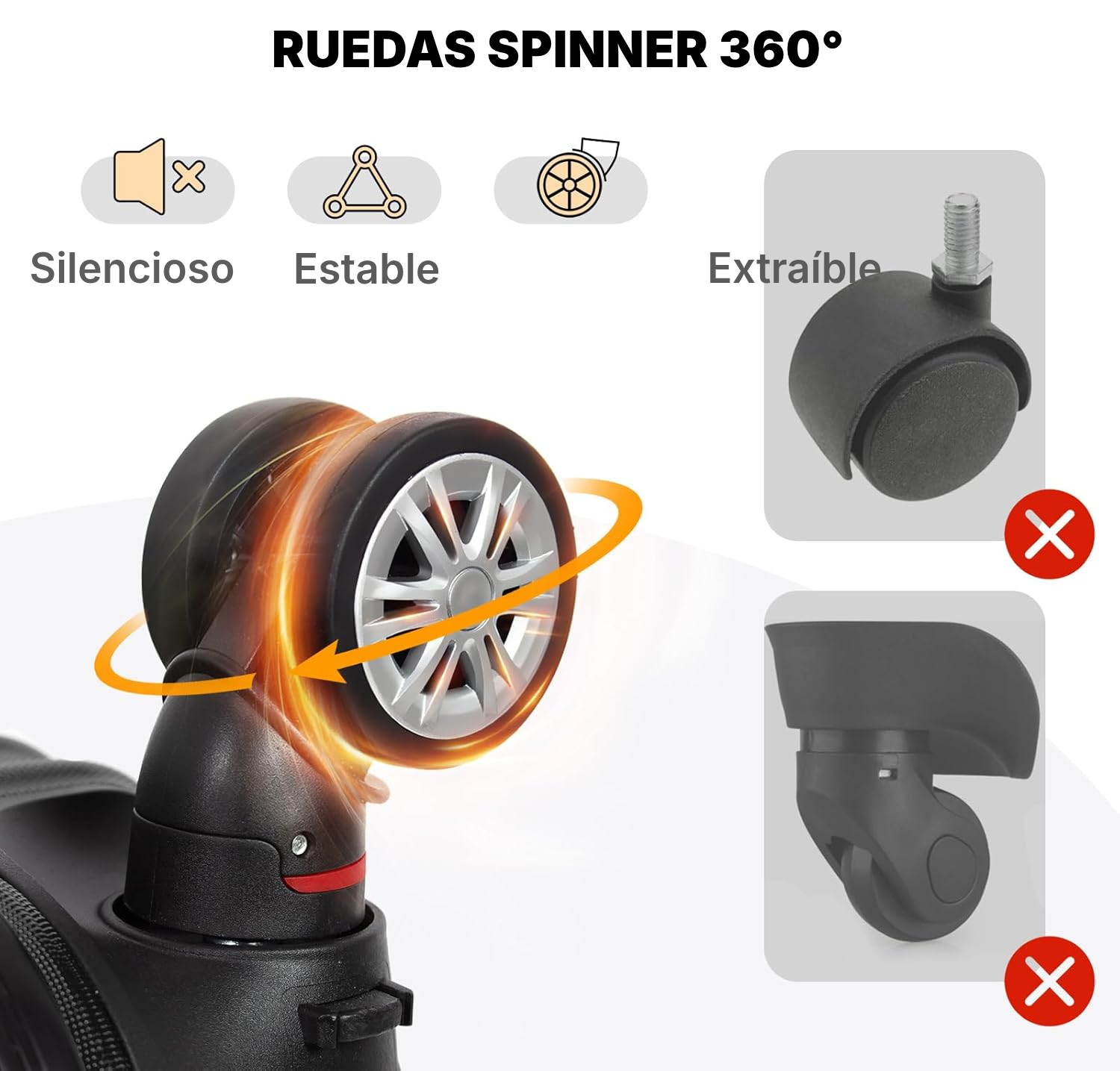 Set de 3 maletas rígidas negras — 5