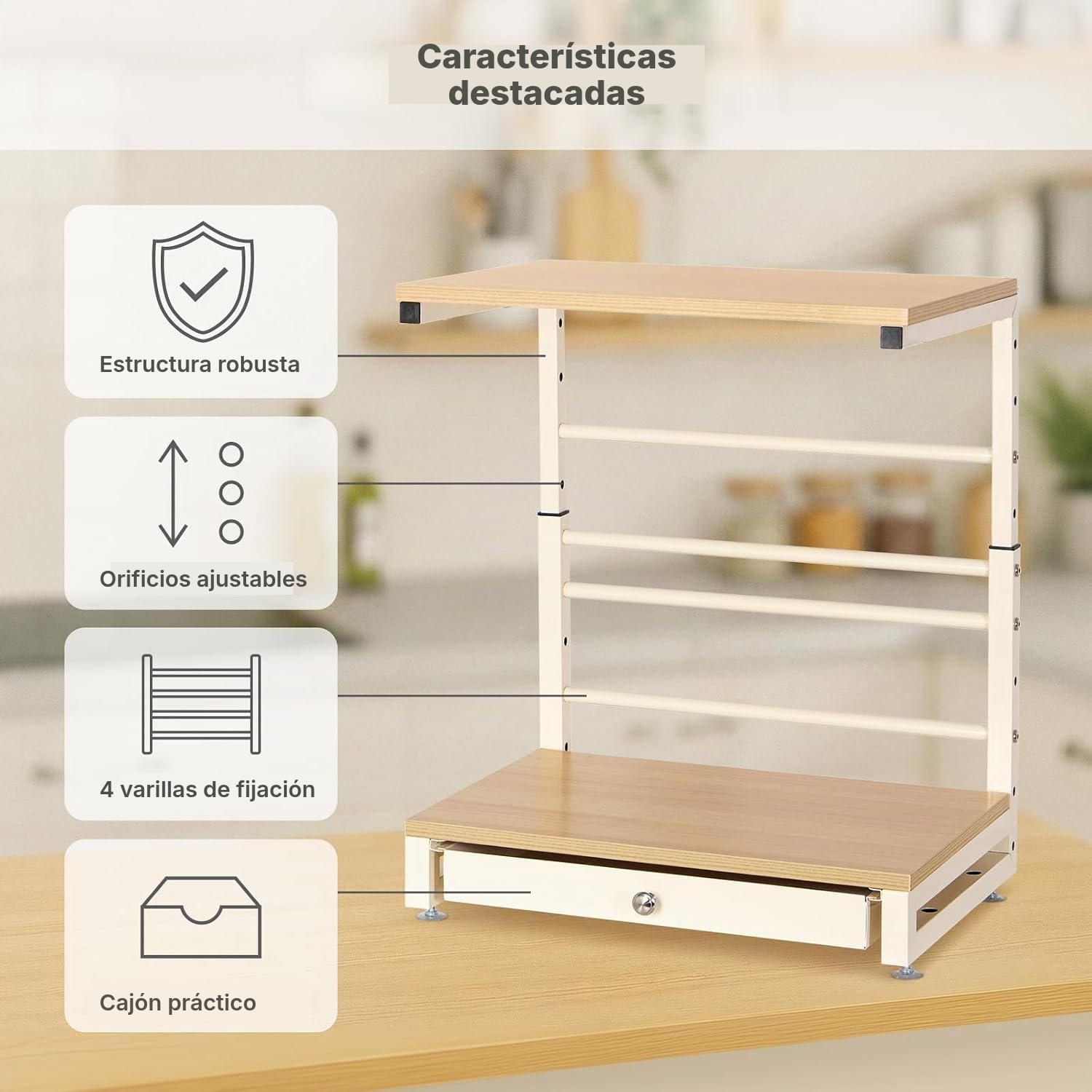 Soporte microondas estable de 2 niveles — 3