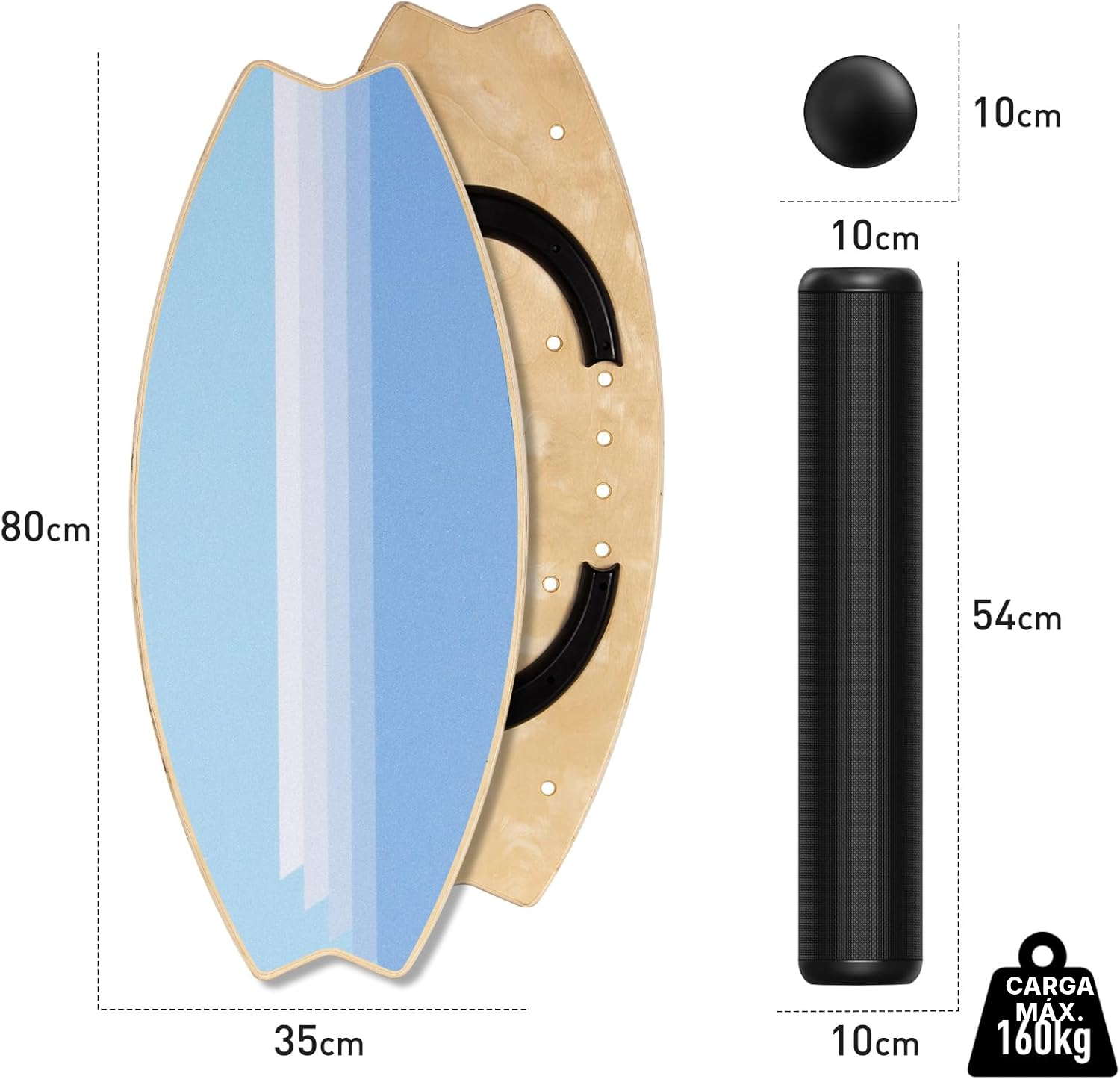 Tabla de equilibrio 85 cm, bandas degradadas 7 niveles — 4